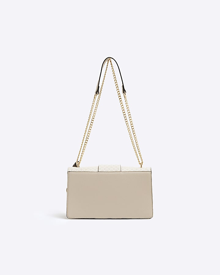 Beige Monogram Shoulder Bag