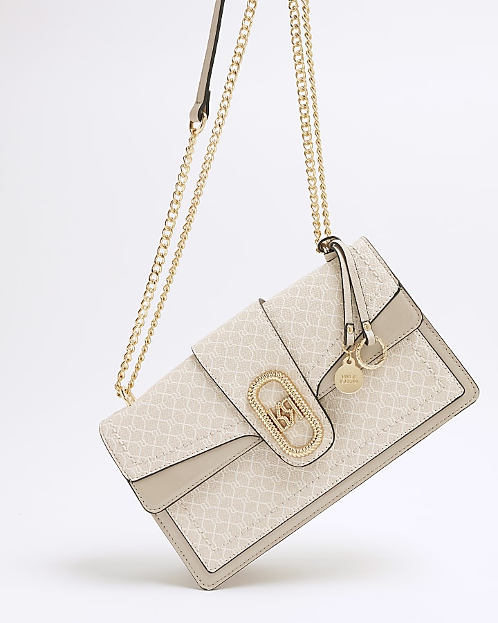 Beige Monogram Shoulder Bag