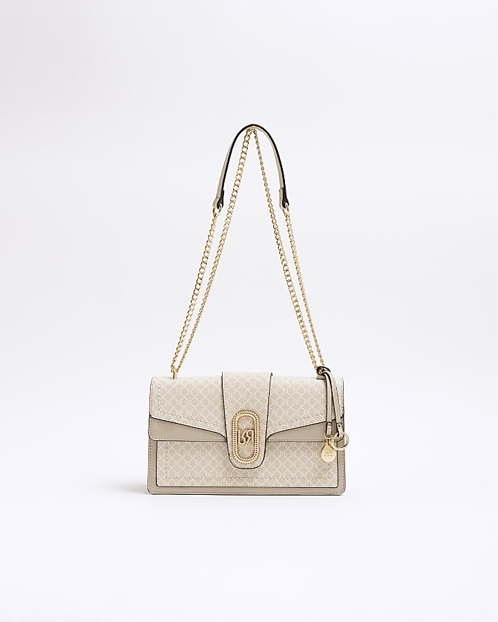 Beige Monogram Shoulder Bag