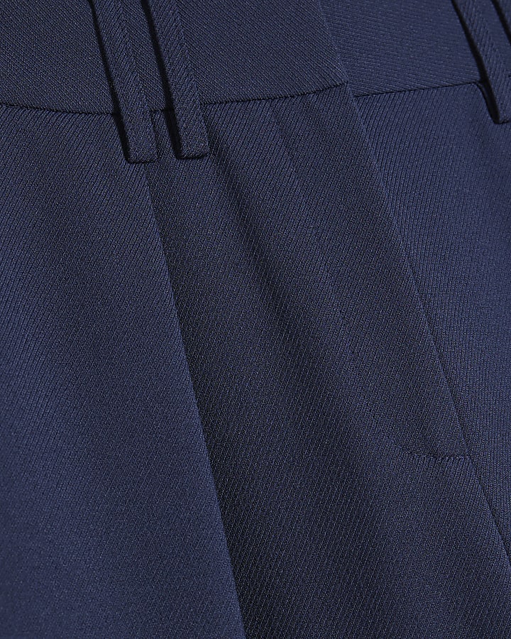 Navy High Waisted Wide Leg Trousers