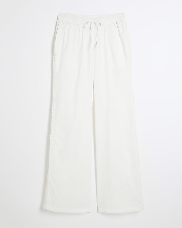 White Cotton Lace Trousers