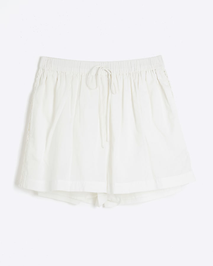 White Lace Insert Shorts