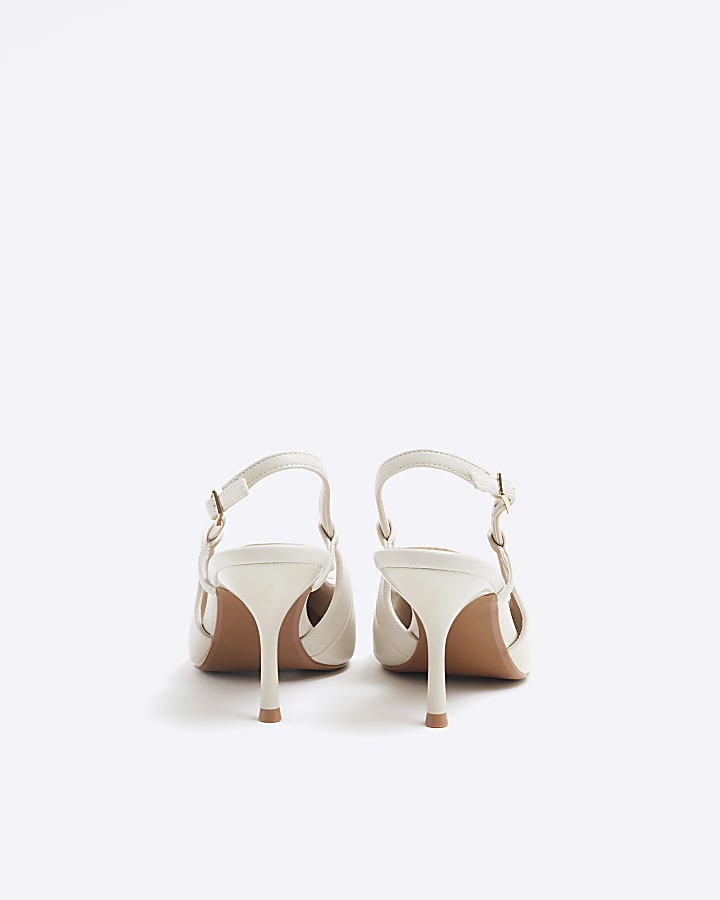 Cream Sling Back Court Shoes