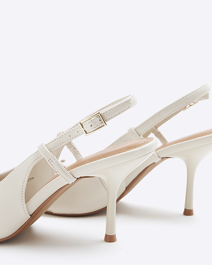 Cream Sling Back Court Shoes