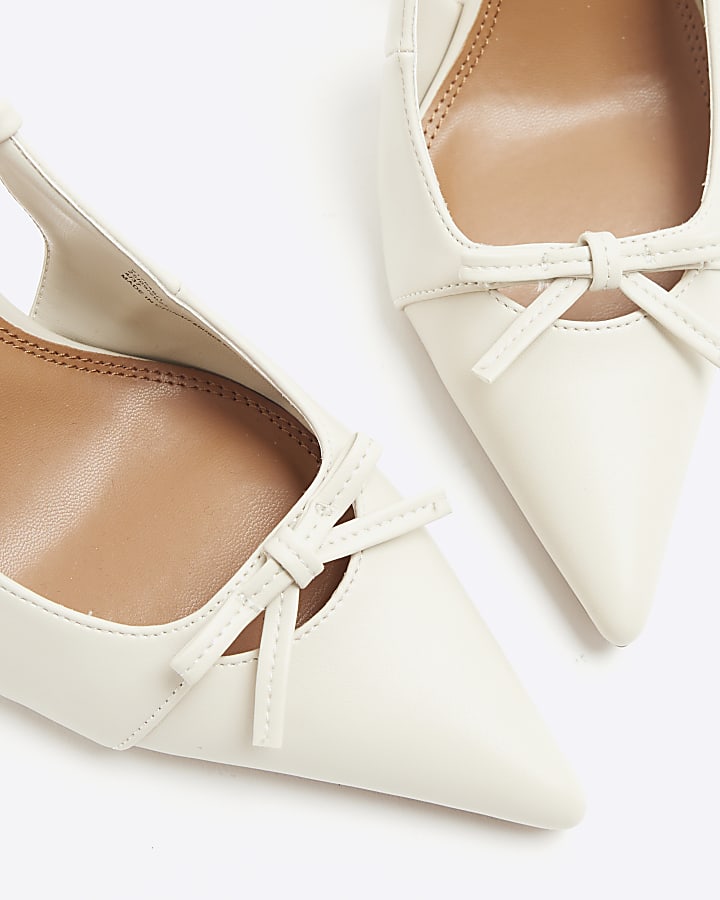 Cream Sling Back Court Shoes