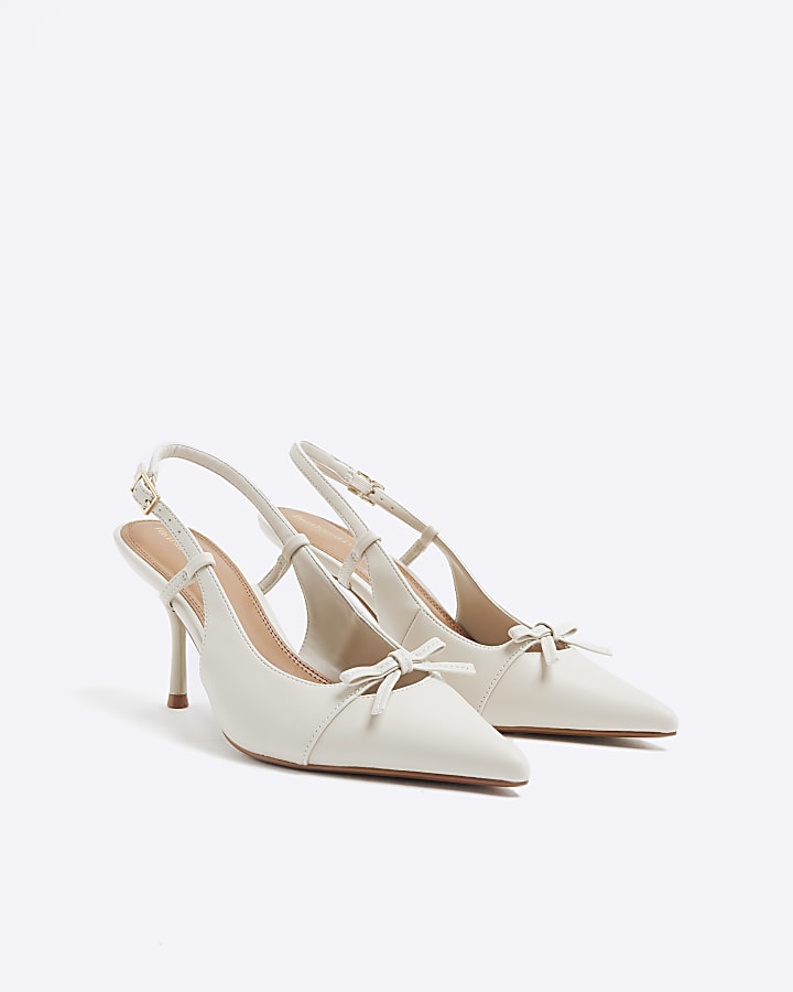 Cream Sling Back Court Shoes