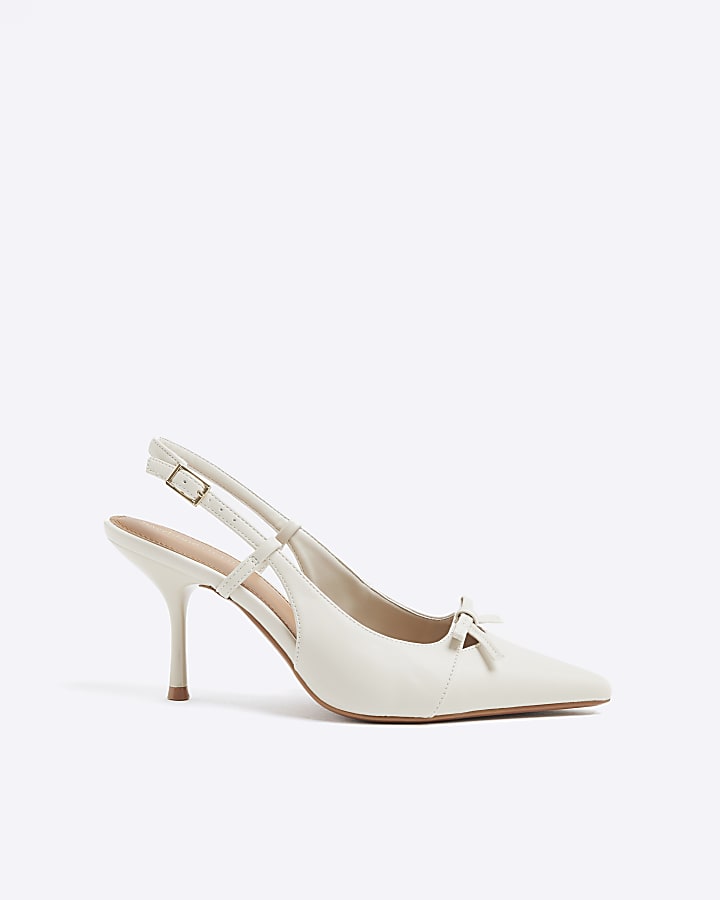 Cream Sling Back Court Shoes