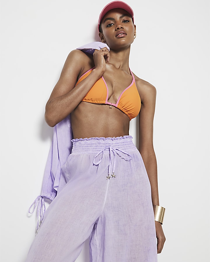 Purple Wide Leg Trousers