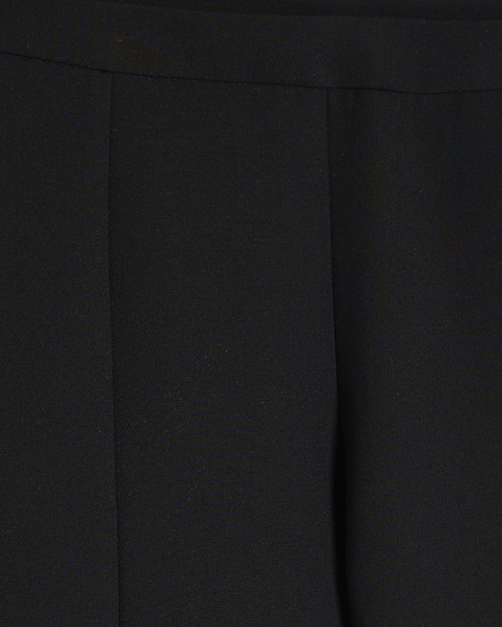 Black High Waisted Split Hem Trousers