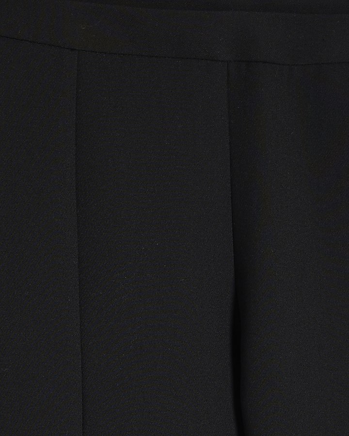 Black High Waisted Split Hem Trousers