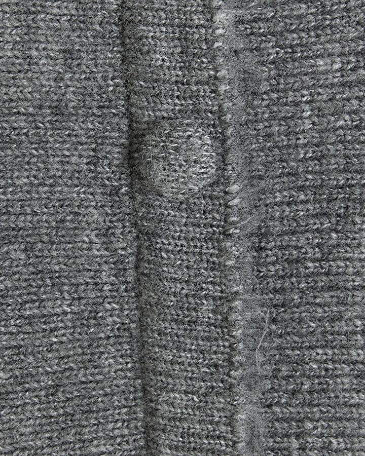 Grey Off Shoulder Knit Bardot Top