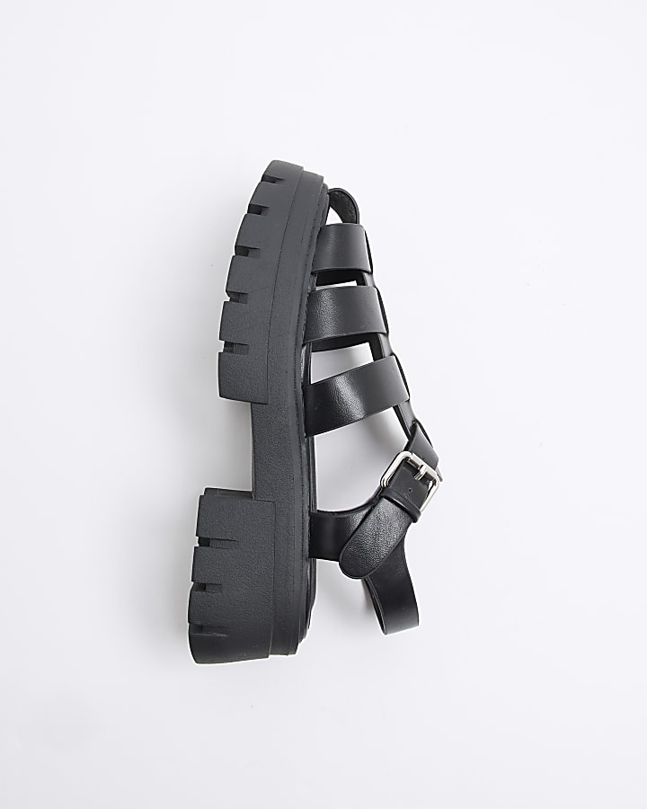 Black Chunky Fisherman Sandals