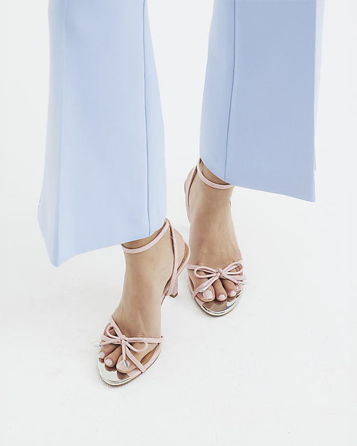 Pink Bow Heeled Sandals