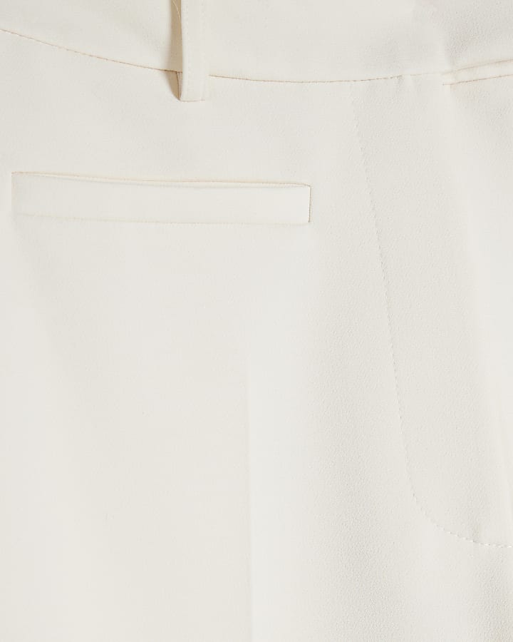 Petite Cream Tailored Flare Trousers