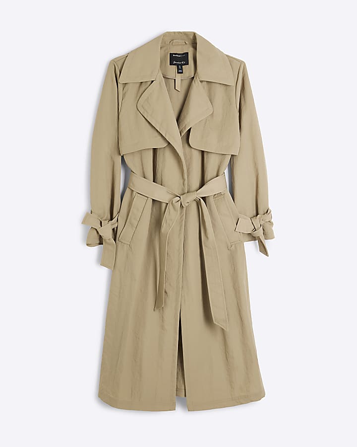 Petite Beige Wrap Trench Coat