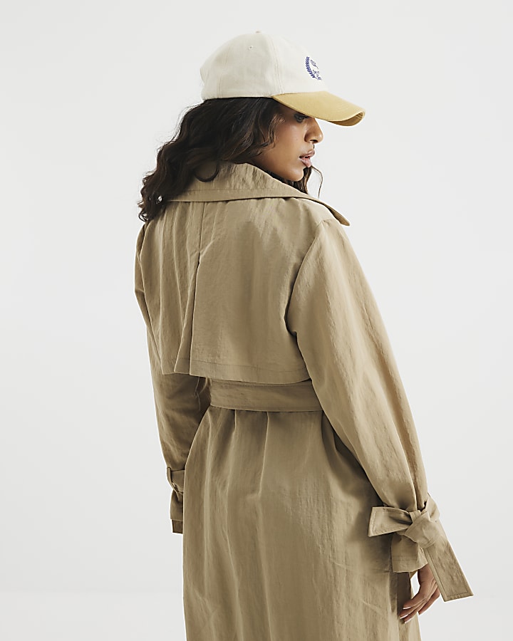 Petite Beige Wrap Trench Coat