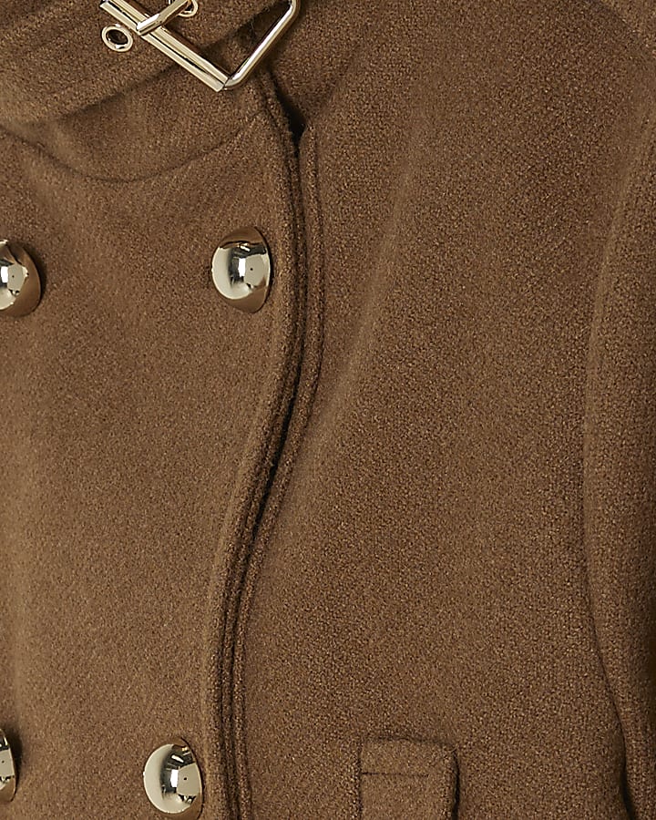 Brown Cropped Military Jacket