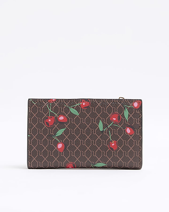 Brown Cherry Monogram Mini Card Holder