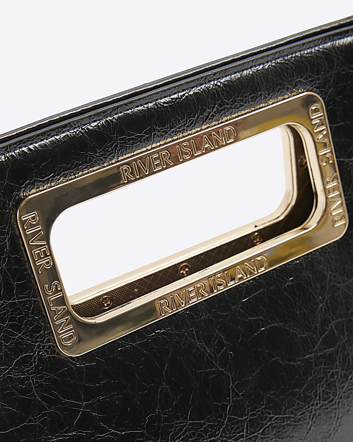 Black Metal Handle Clutch