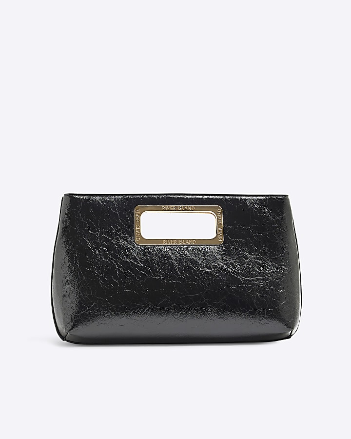 Black Metal Handle Clutch