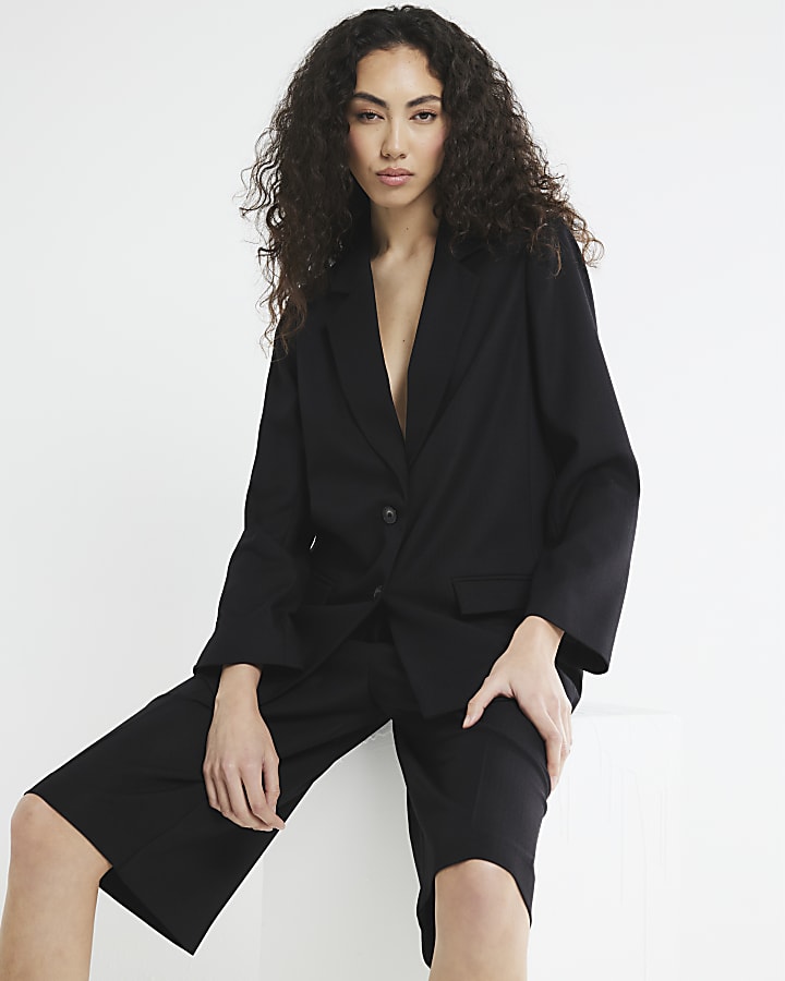 Black Structured Oversized Blazer