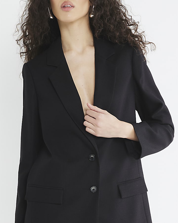 Black Structured Oversized Blazer