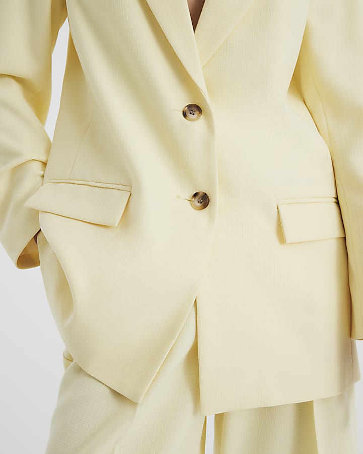 Yellow Structured Oversized Blazer