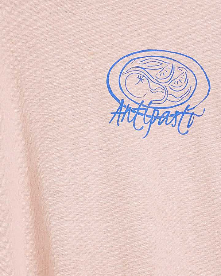 Pink Italiano graphic Back Print t-shirt