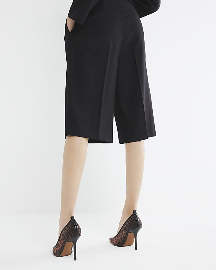 Black Tailored Bermuda Shorts