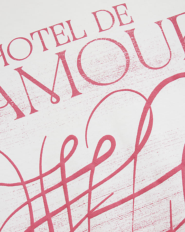 White Hotel De L'Amour graphic print t-shirt