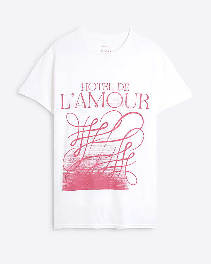 White Hotel De L'Amour graphic print t-shirt