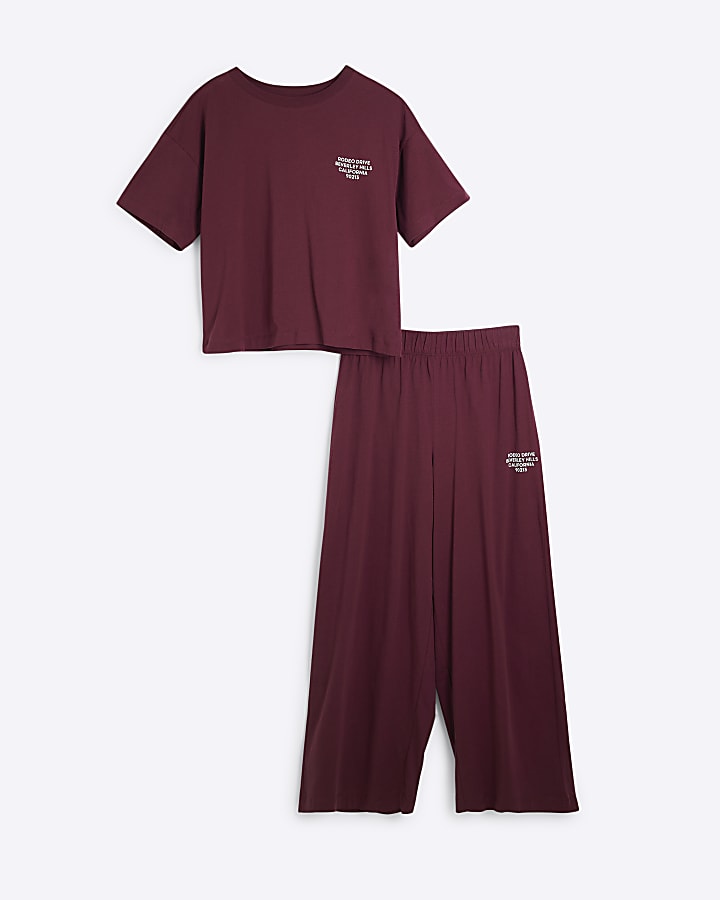 Red Short Sleeved T-shirt and Joggers Set