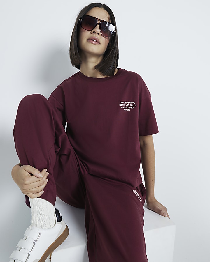 Red Short Sleeved T-shirt and Joggers Set