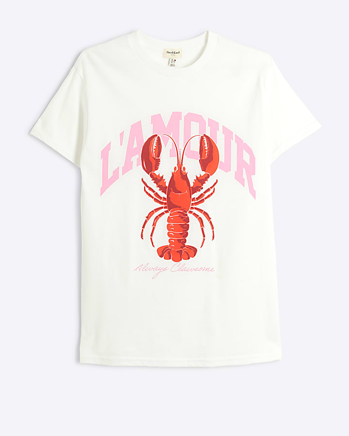 White lobster lamour t-shirt