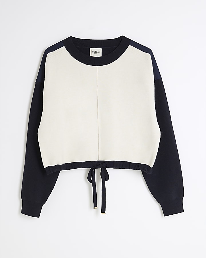 Navy Colour block Lounge Jumper