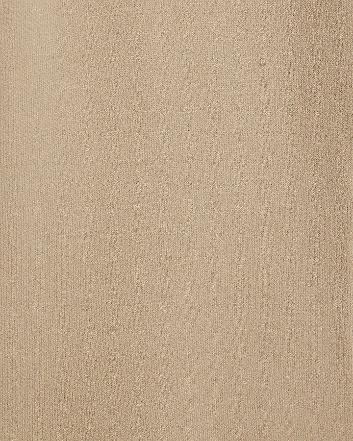 Brown Straight Leg Knitted Trousers