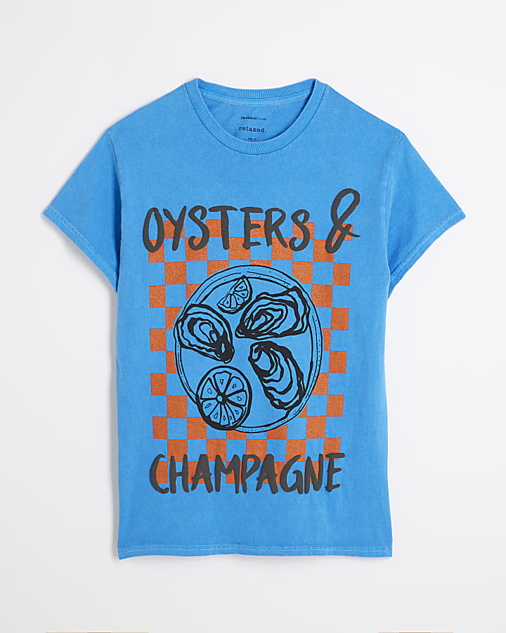 Blue oysters graphic print t-shirt