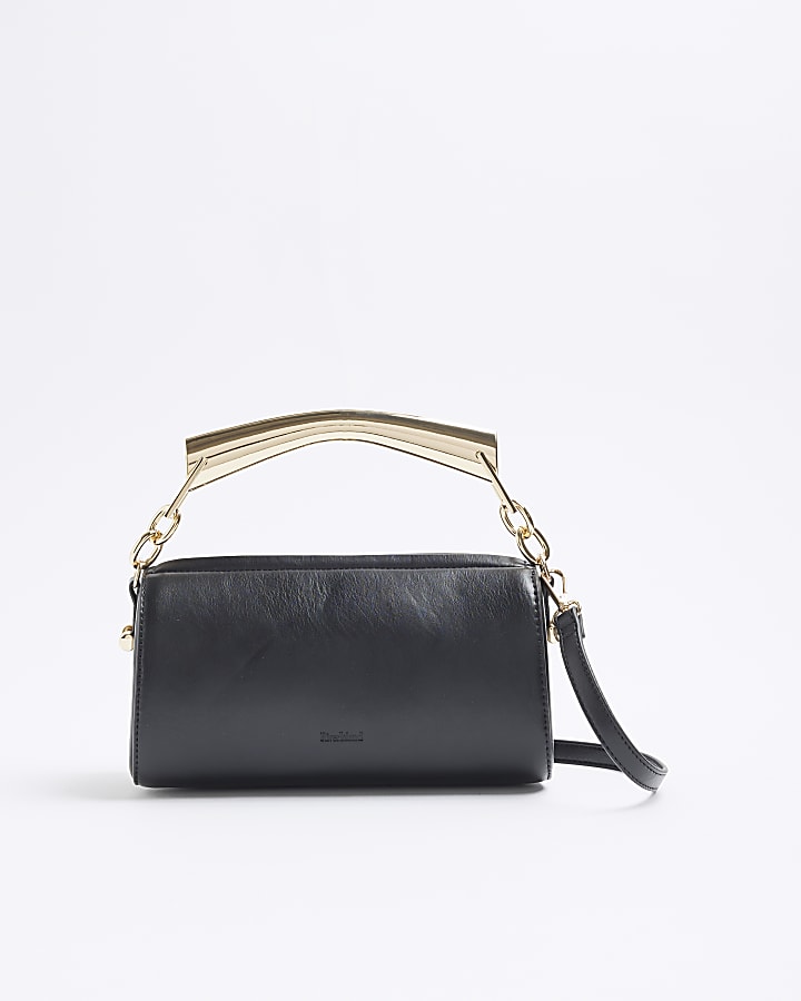 Black Faux Leather Cross Body Bag