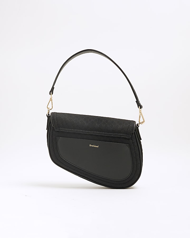 Black RI Monogram Shoulder Bag