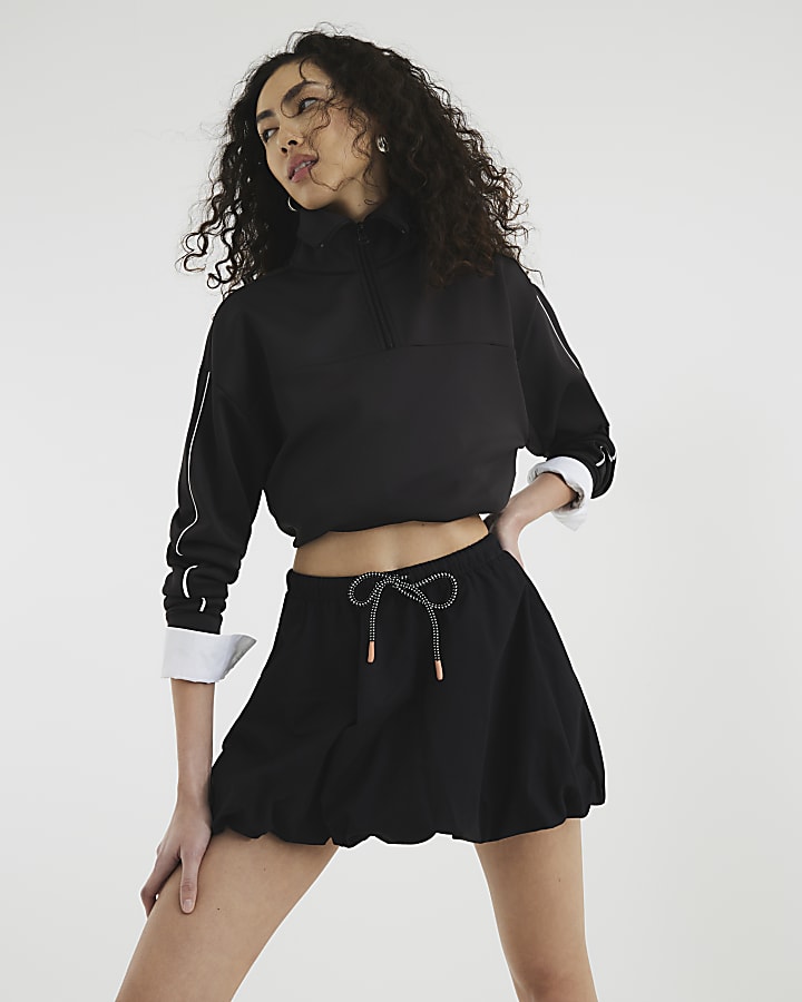 Black Bubble Hem Skirt