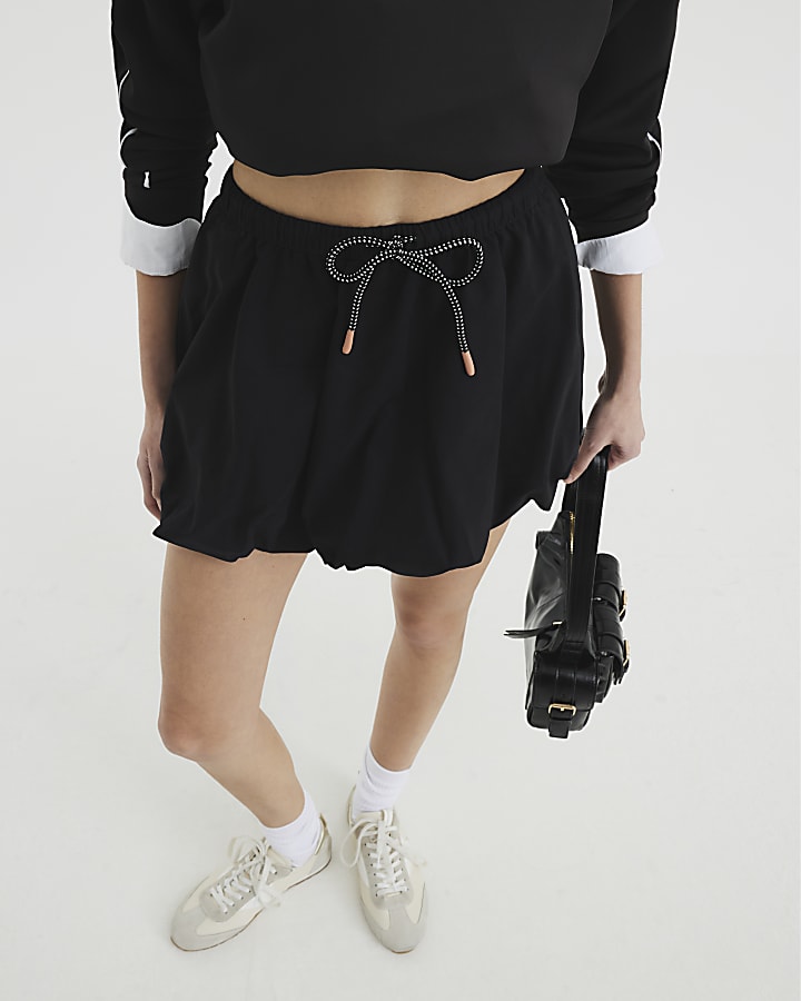 Black Bubble Hem Skirt