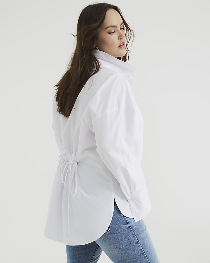 White Long Sleeved Pocket Shirt