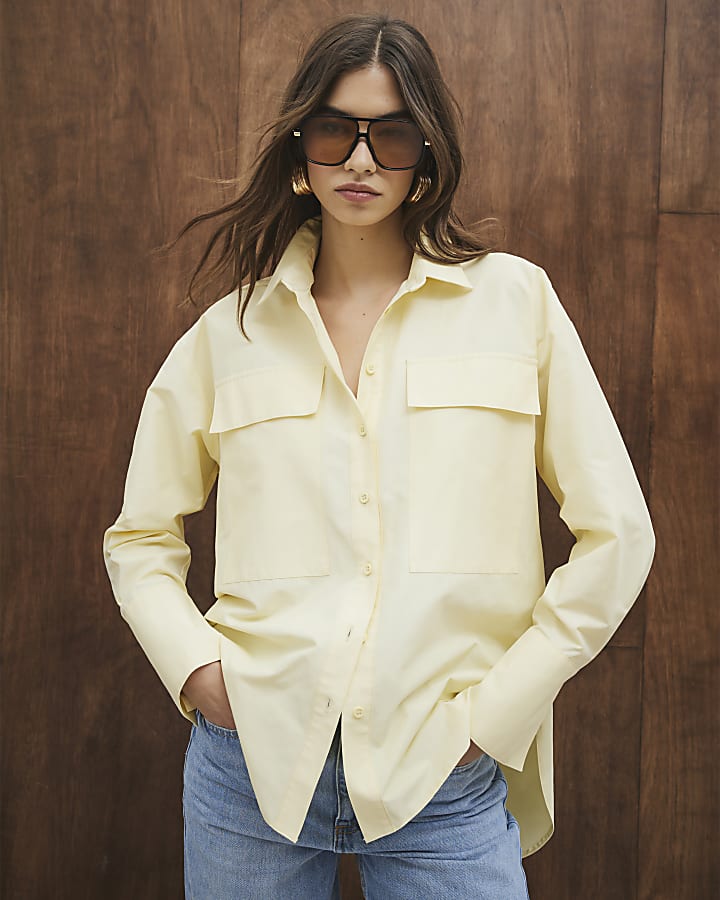 Yellow Long Sleeved Pocket Shirt