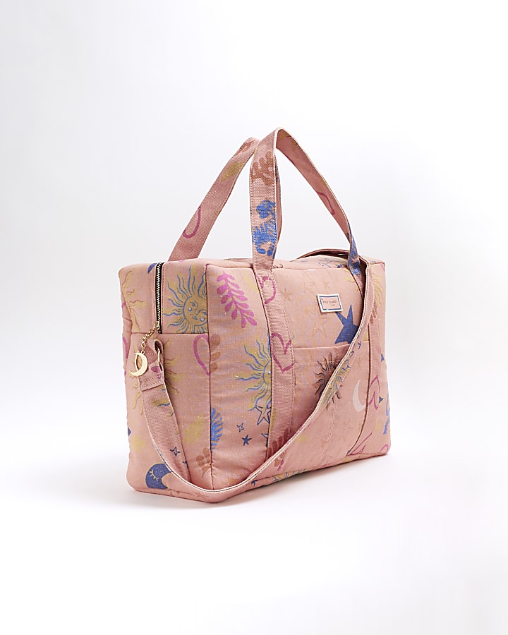 Pink Canvas Large Sun And Moon Travel Bag