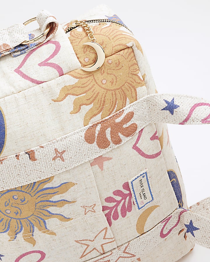 Cream Canvas Sun and Moon Travel Bag