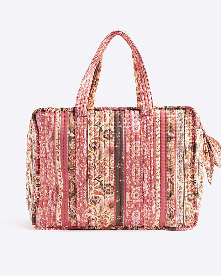 Red Paisley Print Holdall Shoulder Bag