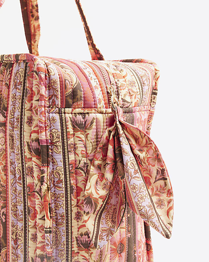 Red Paisley Print Holdall Shoulder Bag