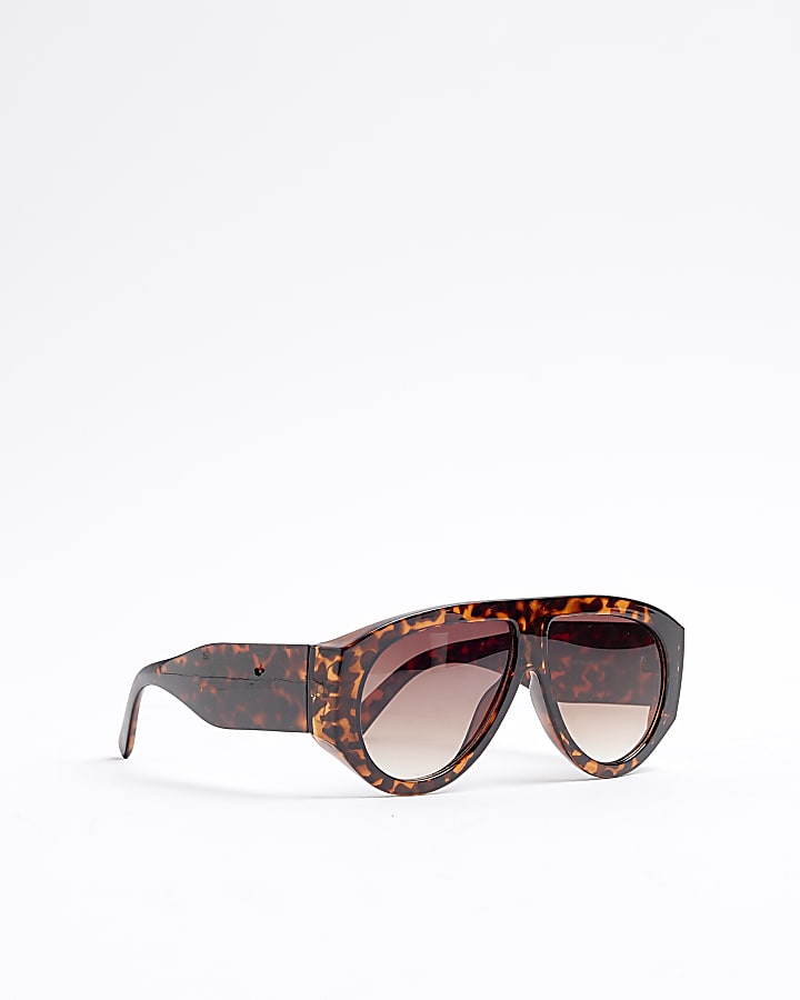 Tortoiseshell Chunky Aviator Sunglasses