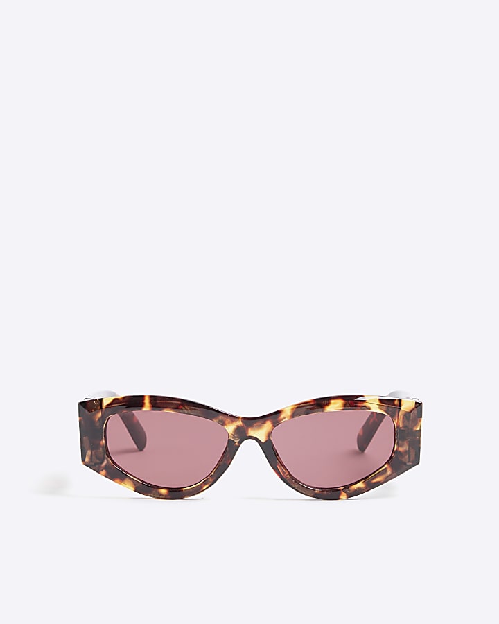 Tortoiseshell Cat Eye Chain Sunglasses