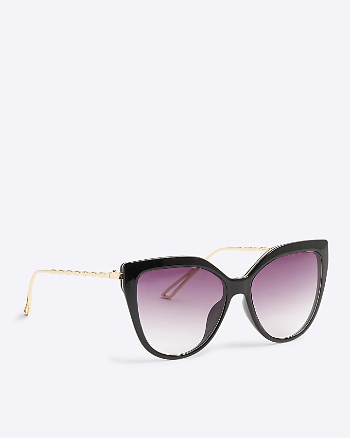 Black Cat Eye Gold Arm Sunglasses